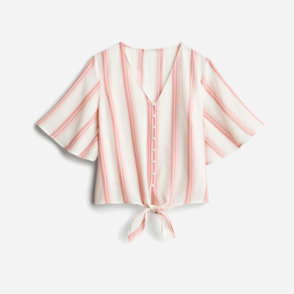 Lush - Krisantha Tie Front Blouse - Medium